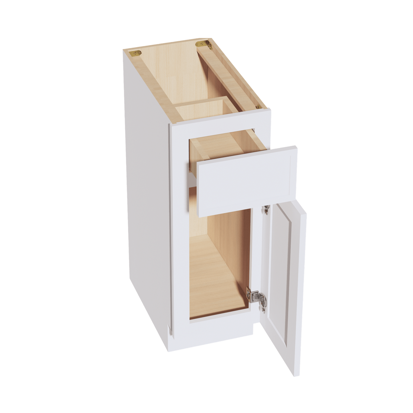 SF - VB1221: Frost White Slim Shaker 12"W x 34 - 1/2"H x 21"D 1 Door & 1 Drawer Single Door Vanity Base Cabinets - NextCabinets