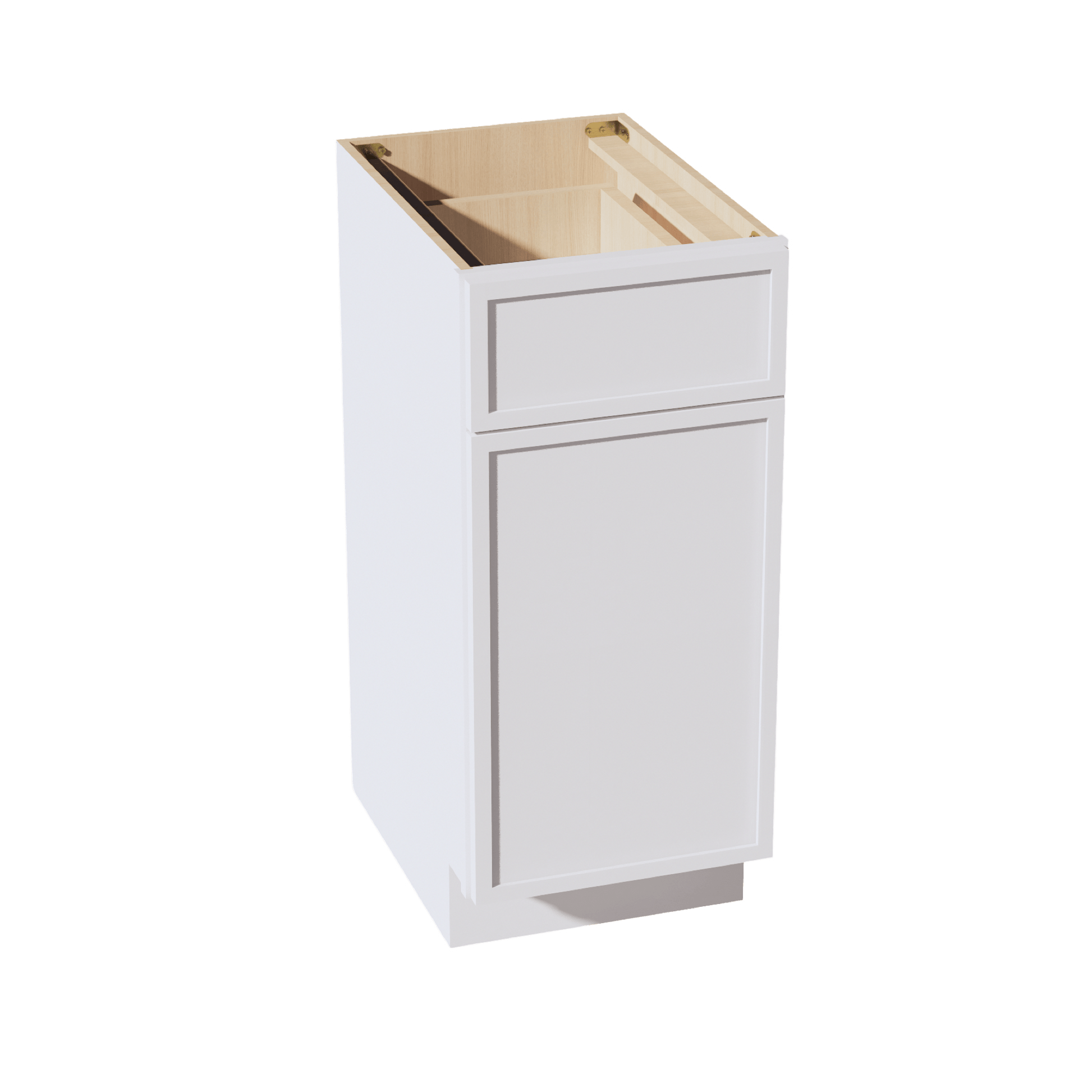 SF - VB1521: Frost White Slim Shaker 15"W x 34 - 1/2"H x 21"D 1 Door & 1 Drawer Single Door Vanity Base Cabinets - NextCabinets