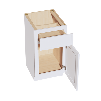 SF - VB1821: Frost White Slim Shaker 18"W x 34 - 1/2"H x 21"D 1 Door & 1 Drawer Single Door Vanity Base Cabinets - NextCabinets