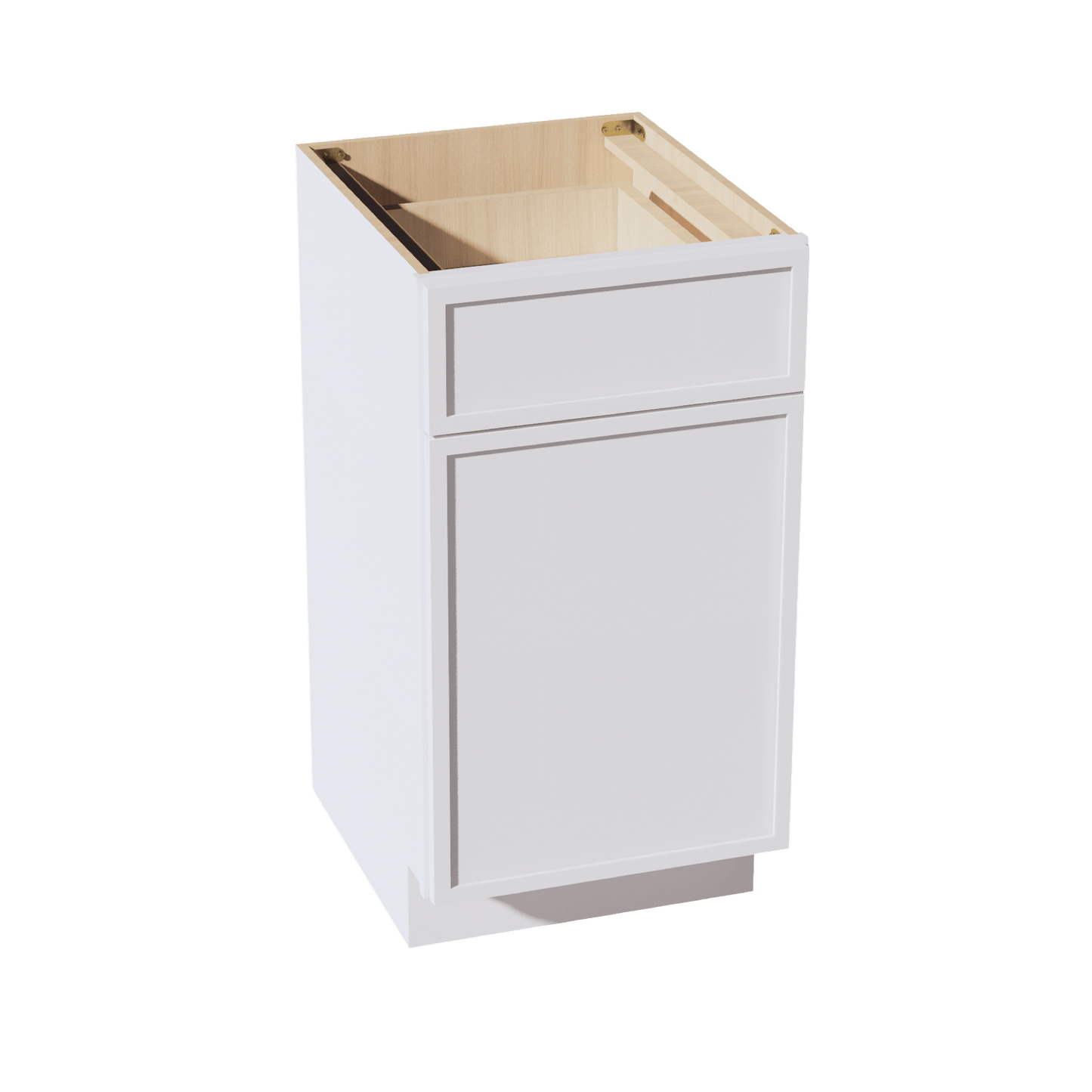 SF - VB1821: Frost White Slim Shaker 18"W x 34 - 1/2"H x 21"D 1 Door & 1 Drawer Single Door Vanity Base Cabinets - NextCabinets