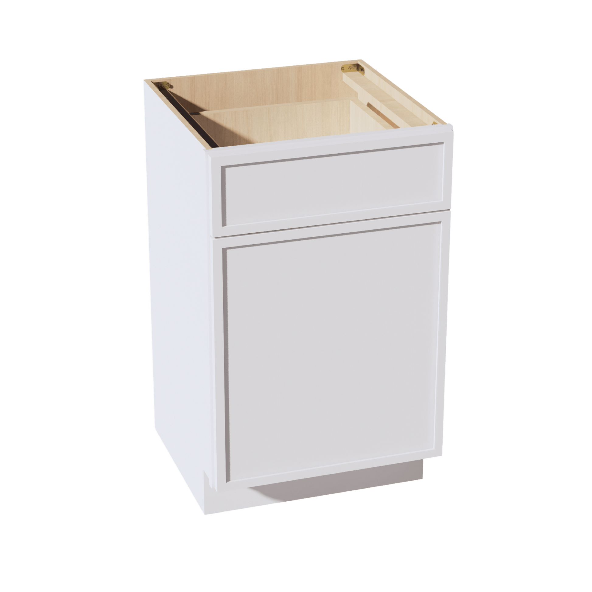 SF - VB2121: Frost White Slim Shaker 21"W x 34 - 1/2"H x 21"D 1 Door & 1 Drawer Single Door Vanity Base Cabinets - NextCabinets