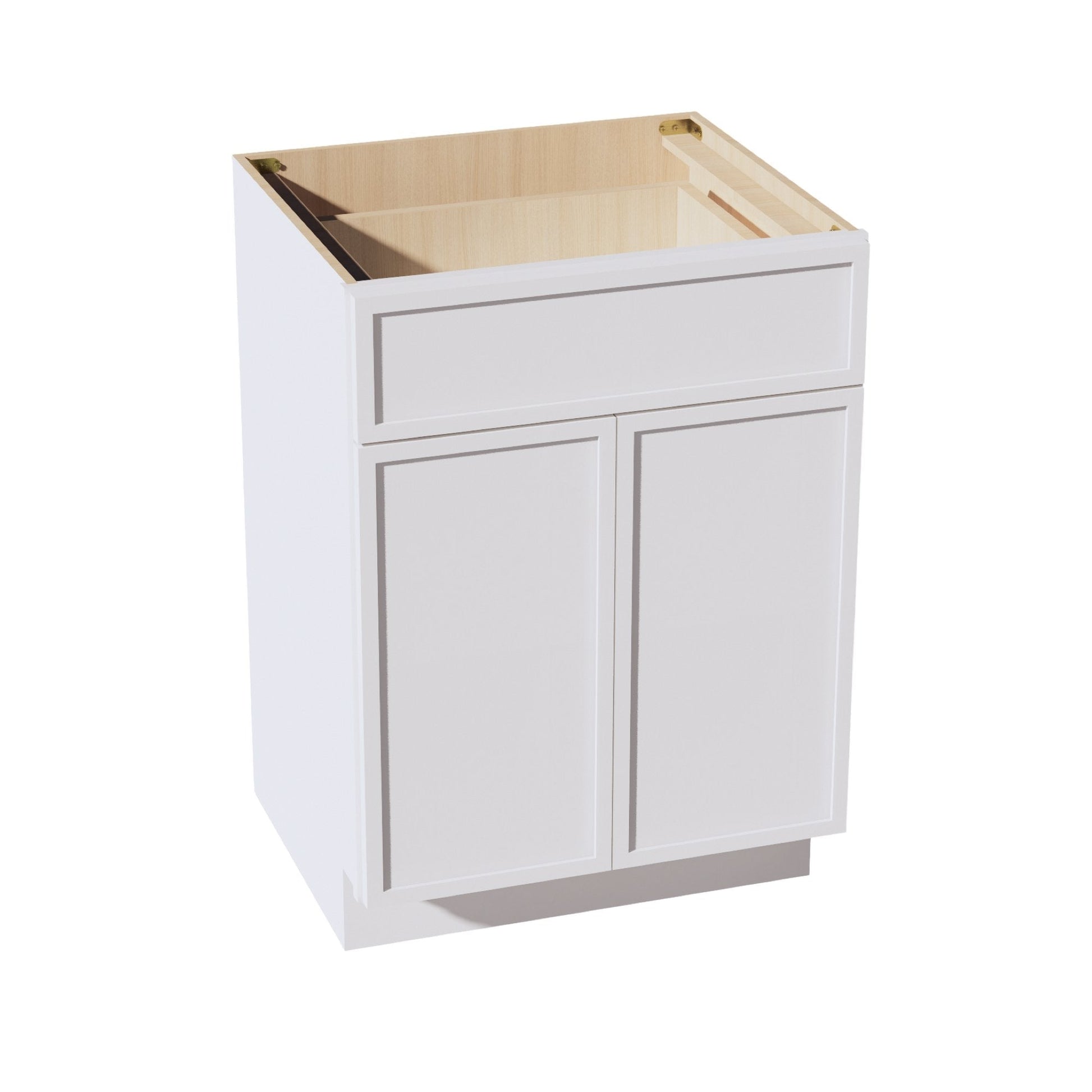SF - VB2421: Frost White Slim Shaker 24"W x 34 - 1/2"H x 21"D 2 Doors & 1 Drawer Double Door Vanity Base Cabinets - NextCabinets