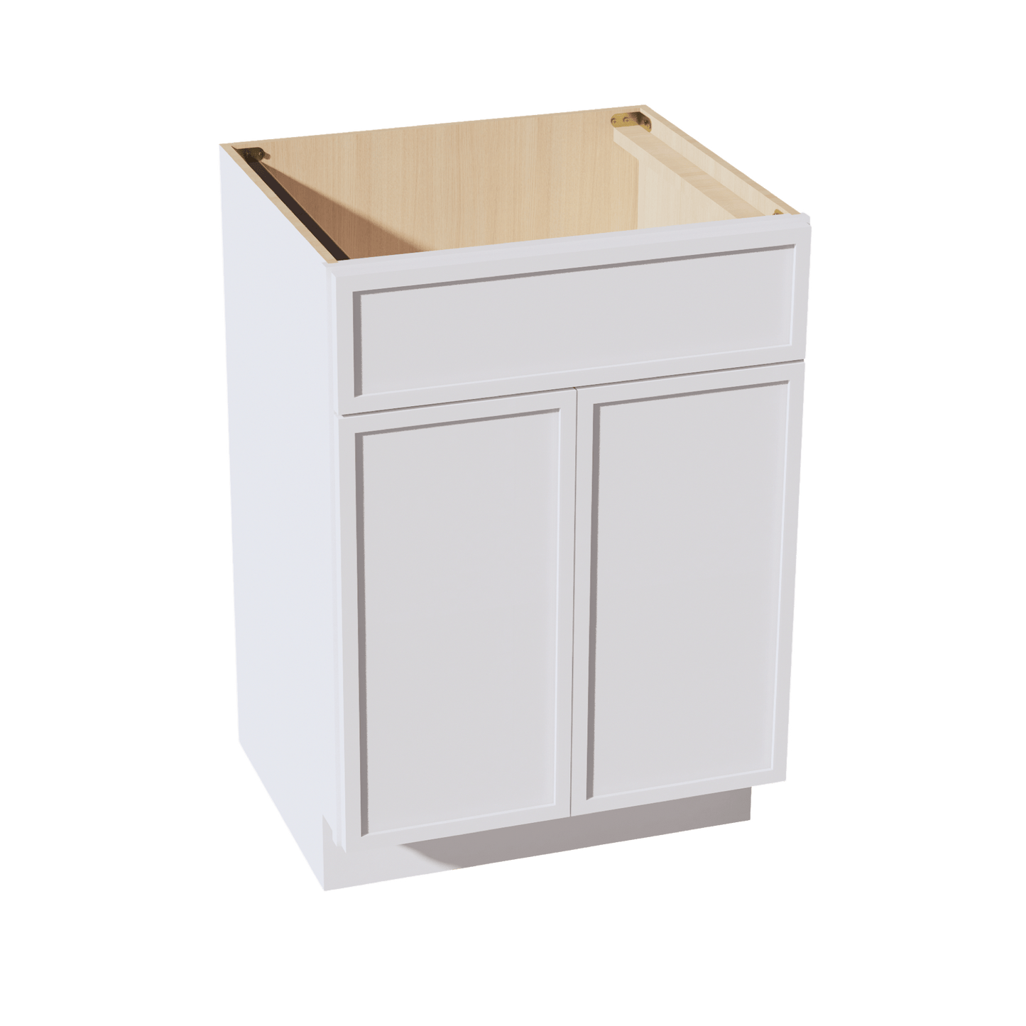 SF - VSB2421: Frost White Slim Shaker 24"W x 34 - 1/2"H x 21"D 2 Doors & 1 False Drawer Vanity Sink Base Cabinets - NextCabinets