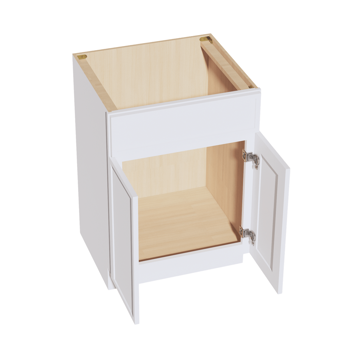 SF - VSB2421: Frost White Slim Shaker 24"W x 34 - 1/2"H x 21"D 2 Doors & 1 False Drawer Vanity Sink Base Cabinets - NextCabinets