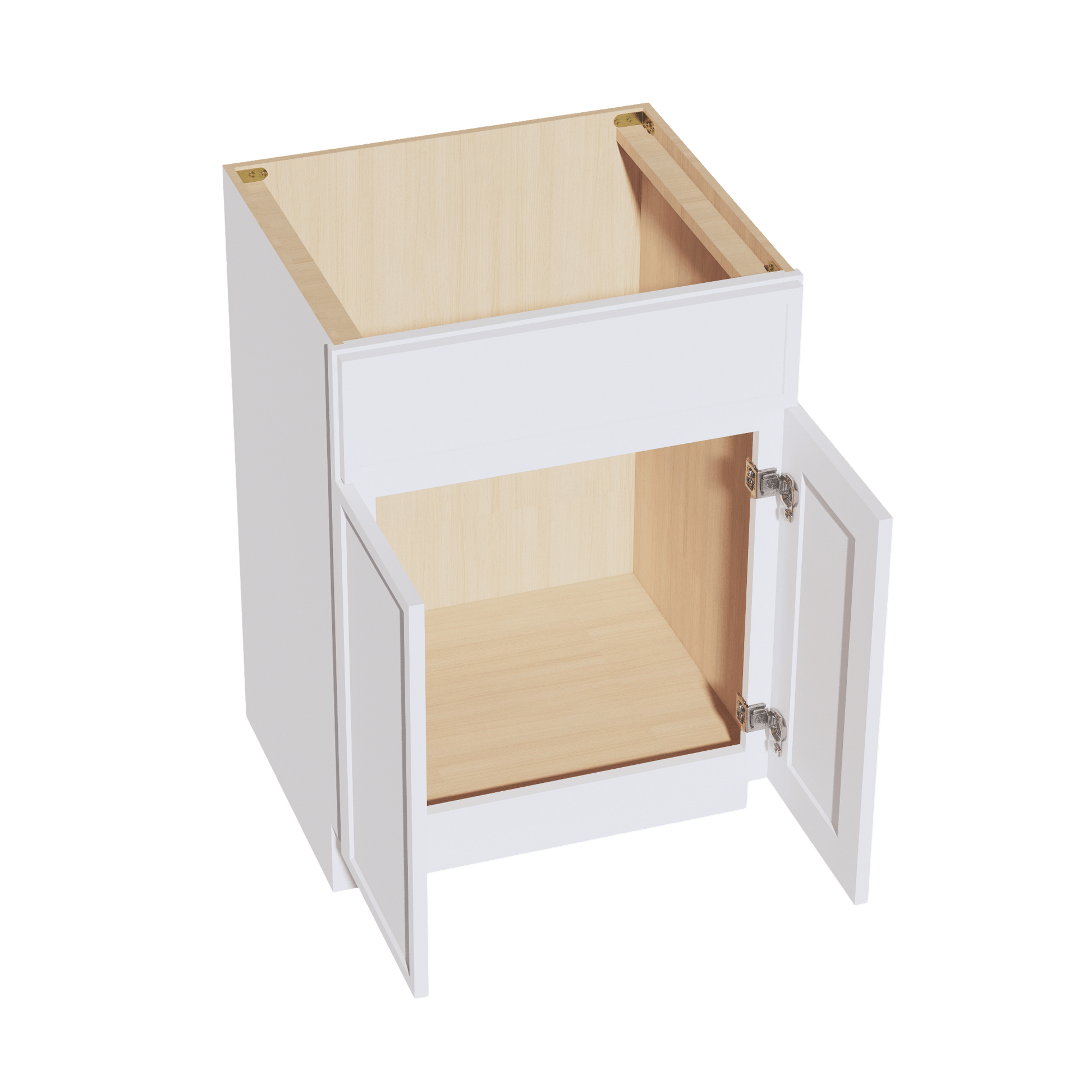 SF - VSB2421: Frost White Slim Shaker 24"W x 34 - 1/2"H x 21"D 2 Doors & 1 False Drawer Vanity Sink Base Cabinets - NextCabinets