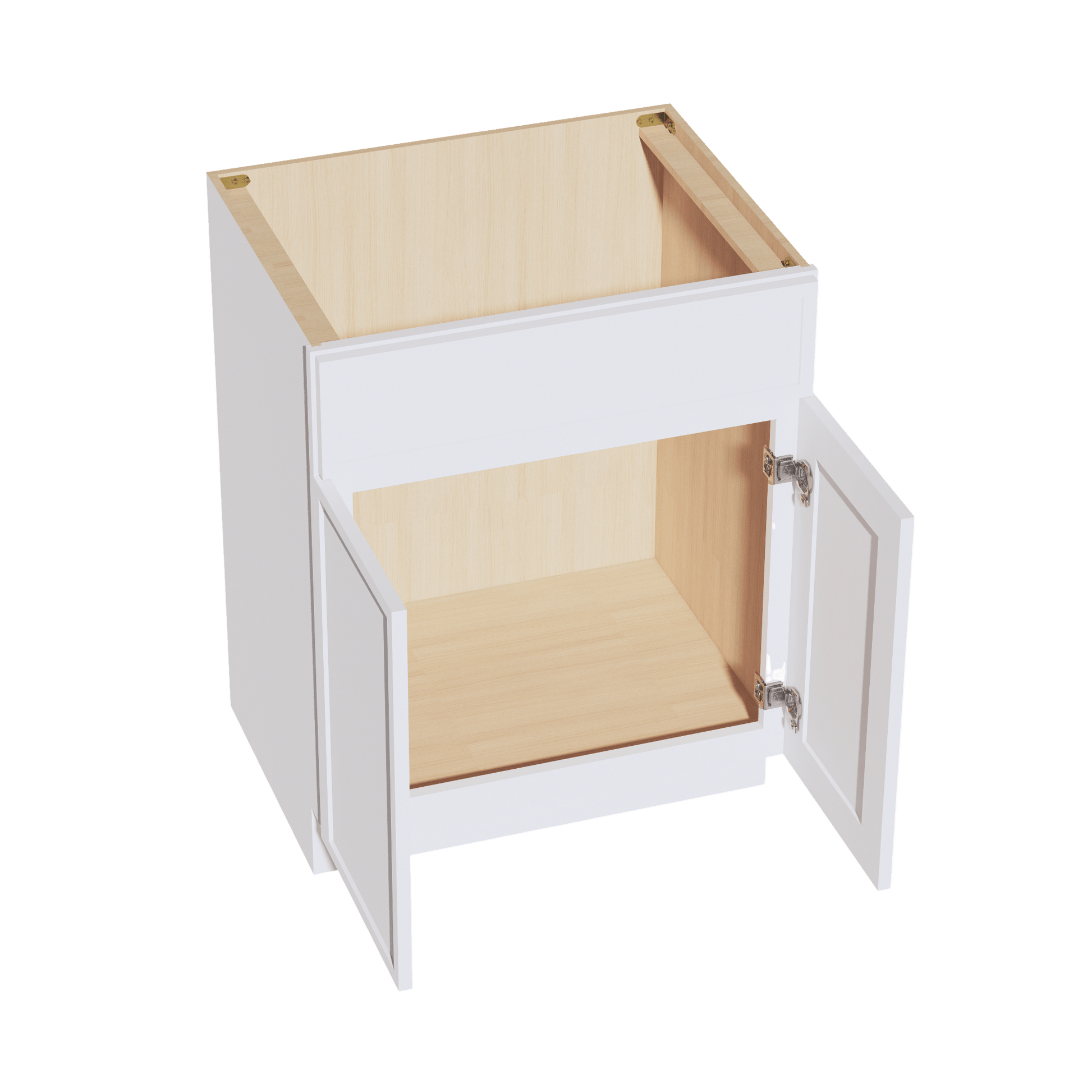 SF - VSB2721: Frost White Slim Shaker 27"W x 34 - 1/2"H x 21"D 2 Doors & 1 False Drawer Vanity Sink Base Cabinets - NextCabinets