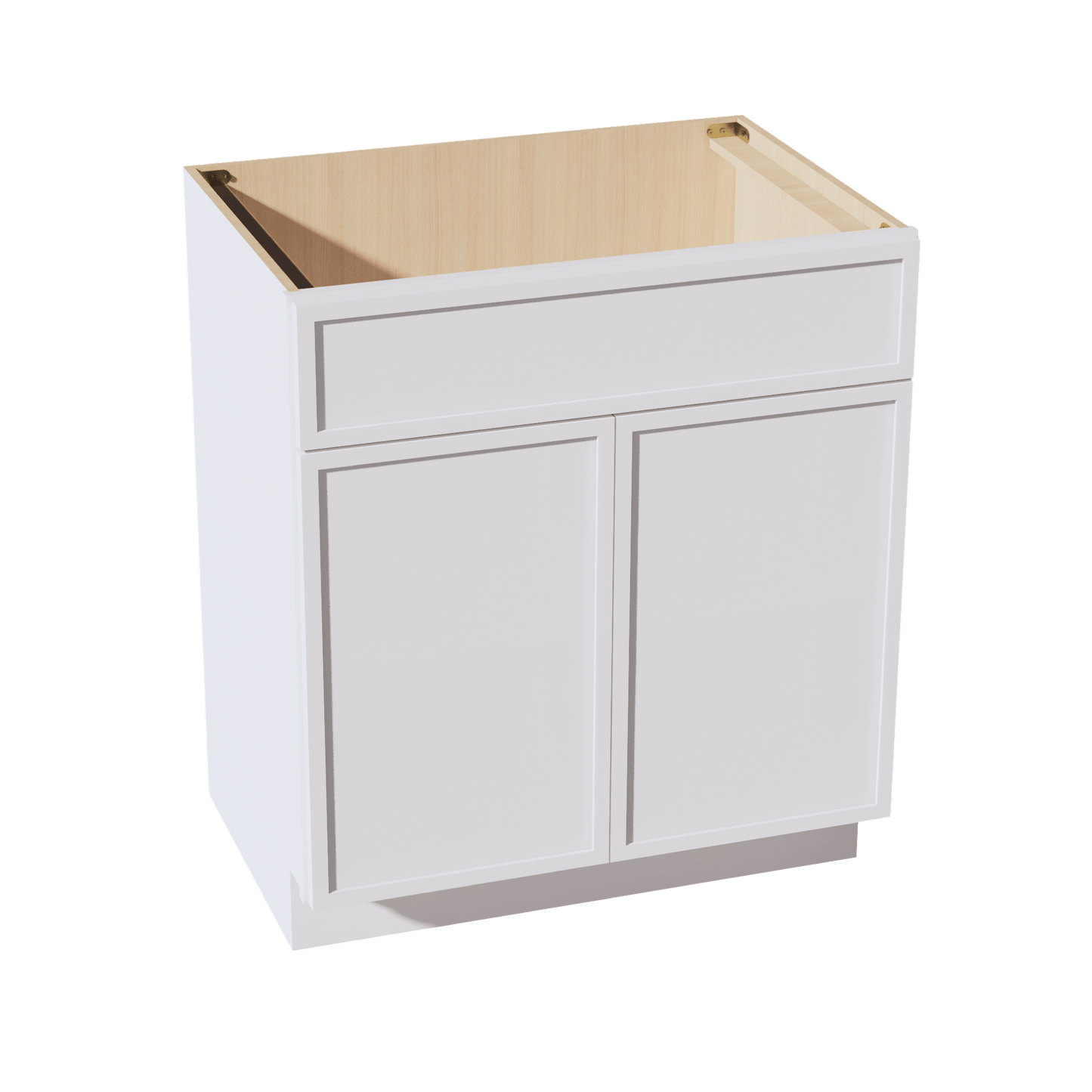 SF - VSB3021: Frost White Slim Shaker 30"W x 34 - 1/2"H x 21"D 2 Doors & 1 False Drawer Vanity Sink Base Cabinets - NextCabinets