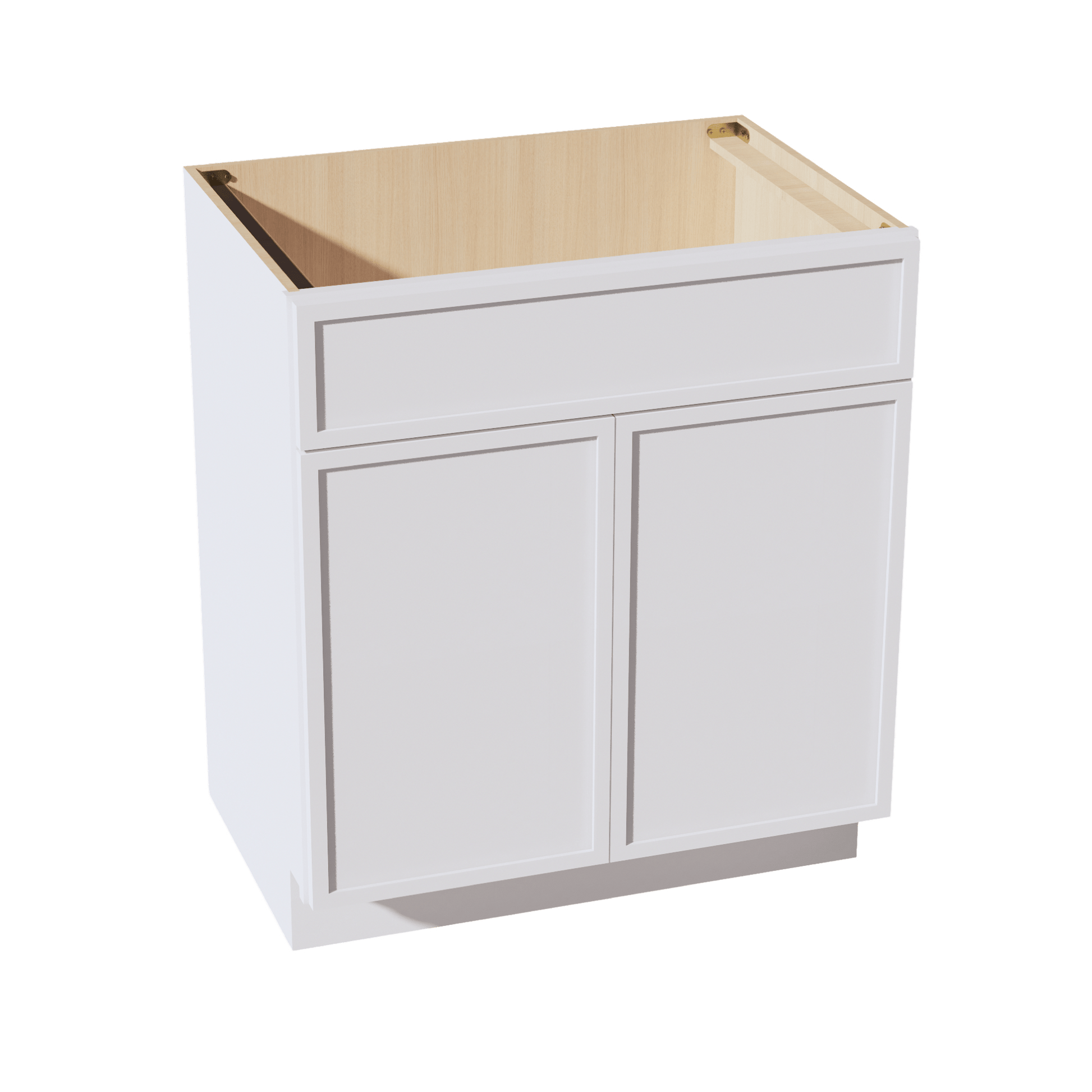 SF - VSB3021: Frost White Slim Shaker 30"W x 34 - 1/2"H x 21"D 2 Doors & 1 False Drawer Vanity Sink Base Cabinets - NextCabinets