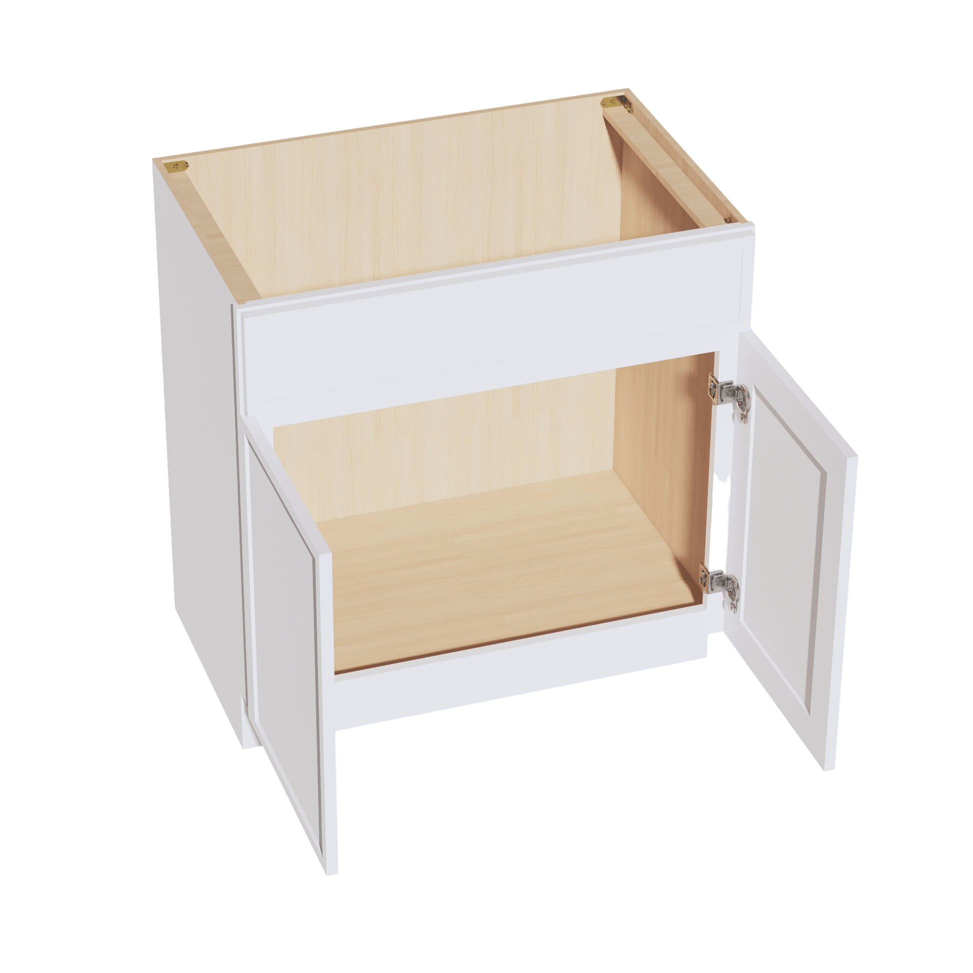 SF - VSB3321: Frost White Slim Shaker 33"W x 34 - 1/2"H x 21"D 2 Doors & 1 False Drawer Vanity Sink Base Cabinets - NextCabinets