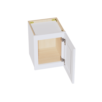 SF - W1215: Frost White Slim Shaker 12"W x 15"H 1 Door Standard Wall Bridge Cabinet - NextCabinets