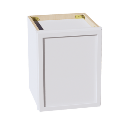 SF - W1215: Frost White Slim Shaker 12"W x 15"H 1 Door Standard Wall Bridge Cabinet - NextCabinets