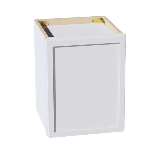 SF - W1215: Frost White Slim Shaker 12"W x 15"H 1 Door Standard Wall Bridge Cabinet - NextCabinets