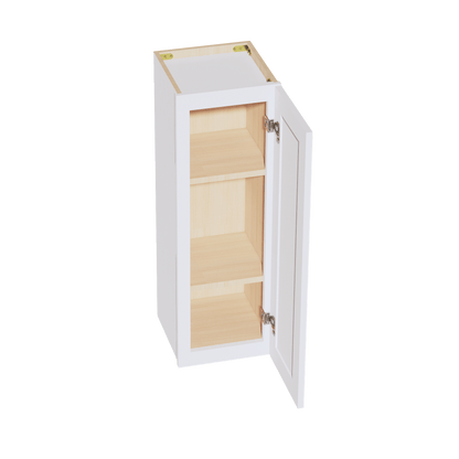 SF - W1236: Frost White Slim Shaker 12"W x 36"H 1 Door & 2 Shelves Standard Wall Cabinet - NextCabinets
