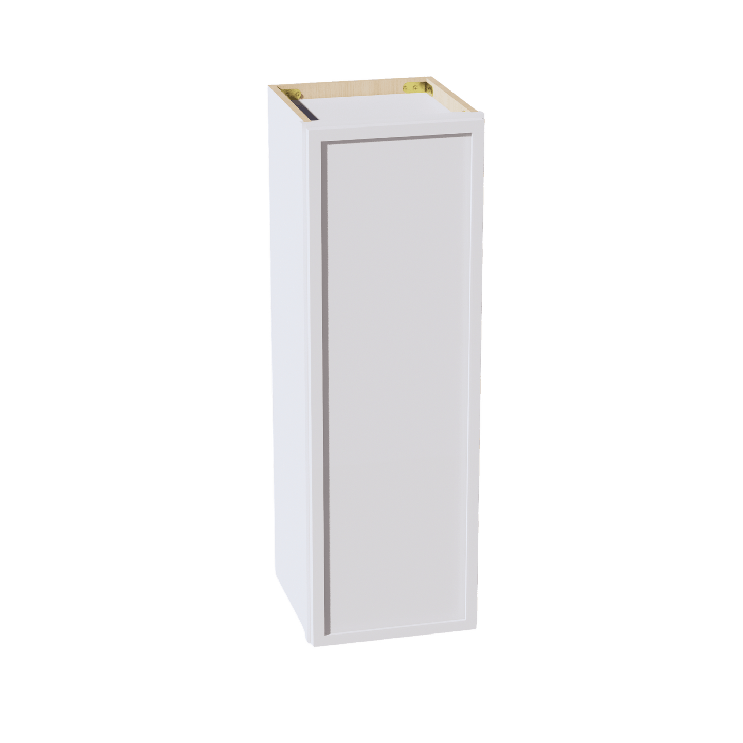SF - W1236: Frost White Slim Shaker 12"W x 36"H 1 Door & 2 Shelves Standard Wall Cabinet - NextCabinets