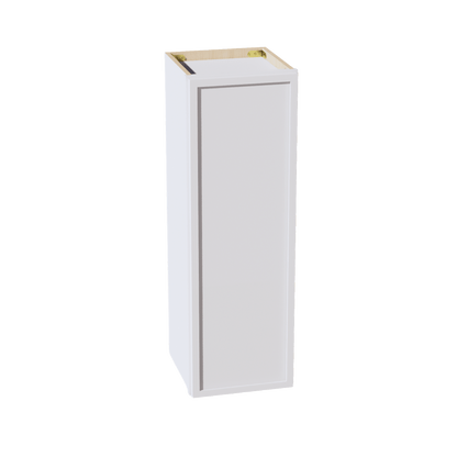SF - W1236: Frost White Slim Shaker 12"W x 36"H 1 Door & 2 Shelves Standard Wall Cabinet - NextCabinets