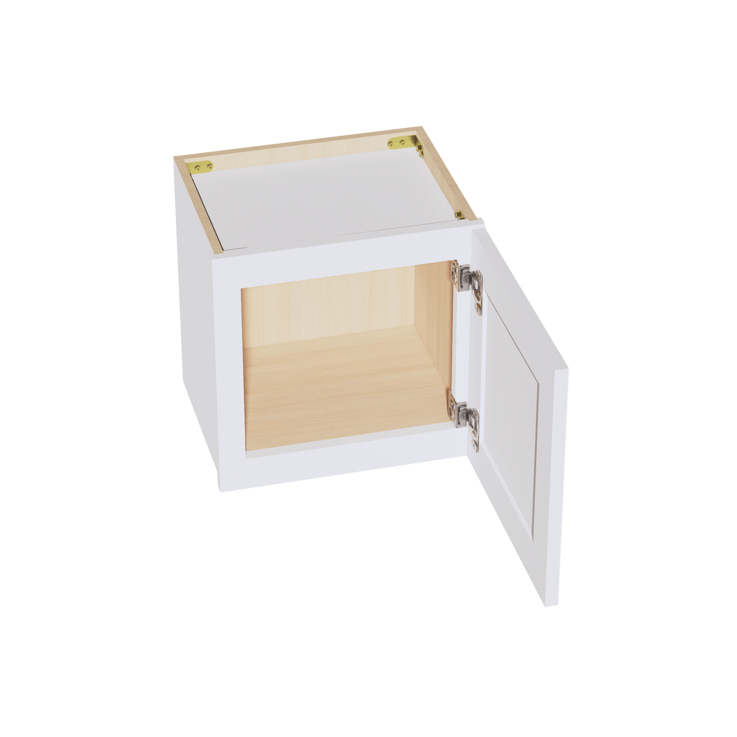 SF - W1515: Frost White Slim Shaker 15"W x 15"H 1 Door Standard Wall Bridge Cabinet - NextCabinets