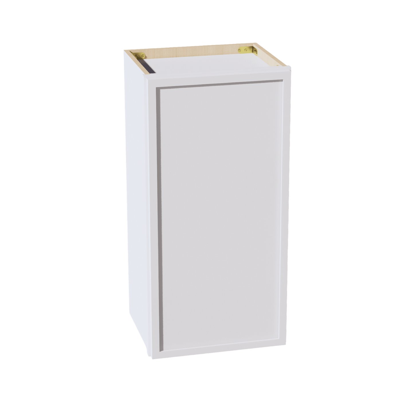 SF - W1530: Frost White Slim Shaker 15"W x 30"H 1 Door & 2 Shelves Standard Wall Cabinet - NextCabinets