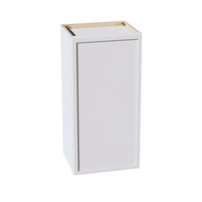 SF - W1530: Frost White Slim Shaker 15"W x 30"H 1 Door & 2 Shelves Standard Wall Cabinet - NextCabinets