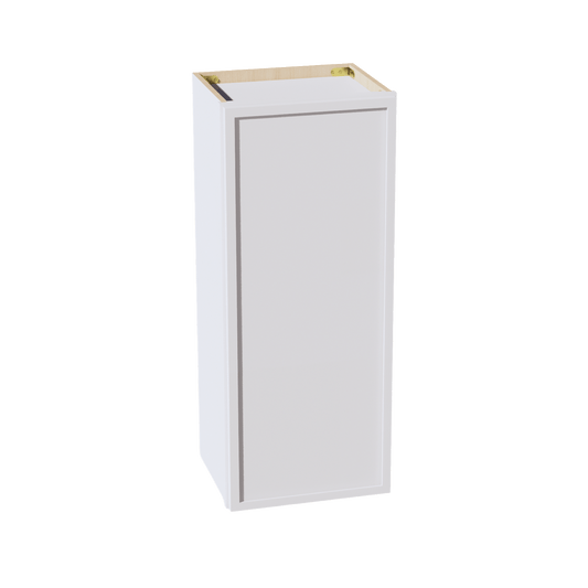 SF - W1536: Frost White Slim Shaker 15"W x 36"H 1 Door & 2 Shelves Standard Wall Cabinet - NextCabinets