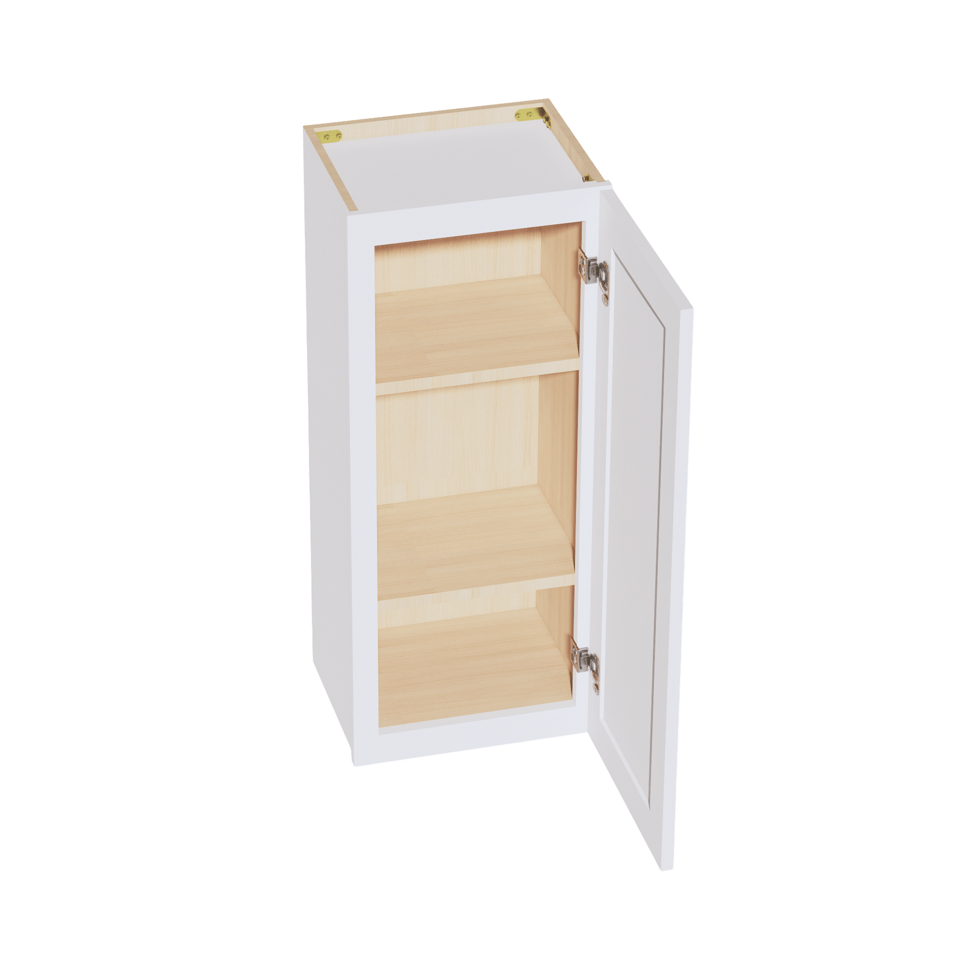 SF - W1536: Frost White Slim Shaker 15"W x 36"H 1 Door & 2 Shelves Standard Wall Cabinet - NextCabinets