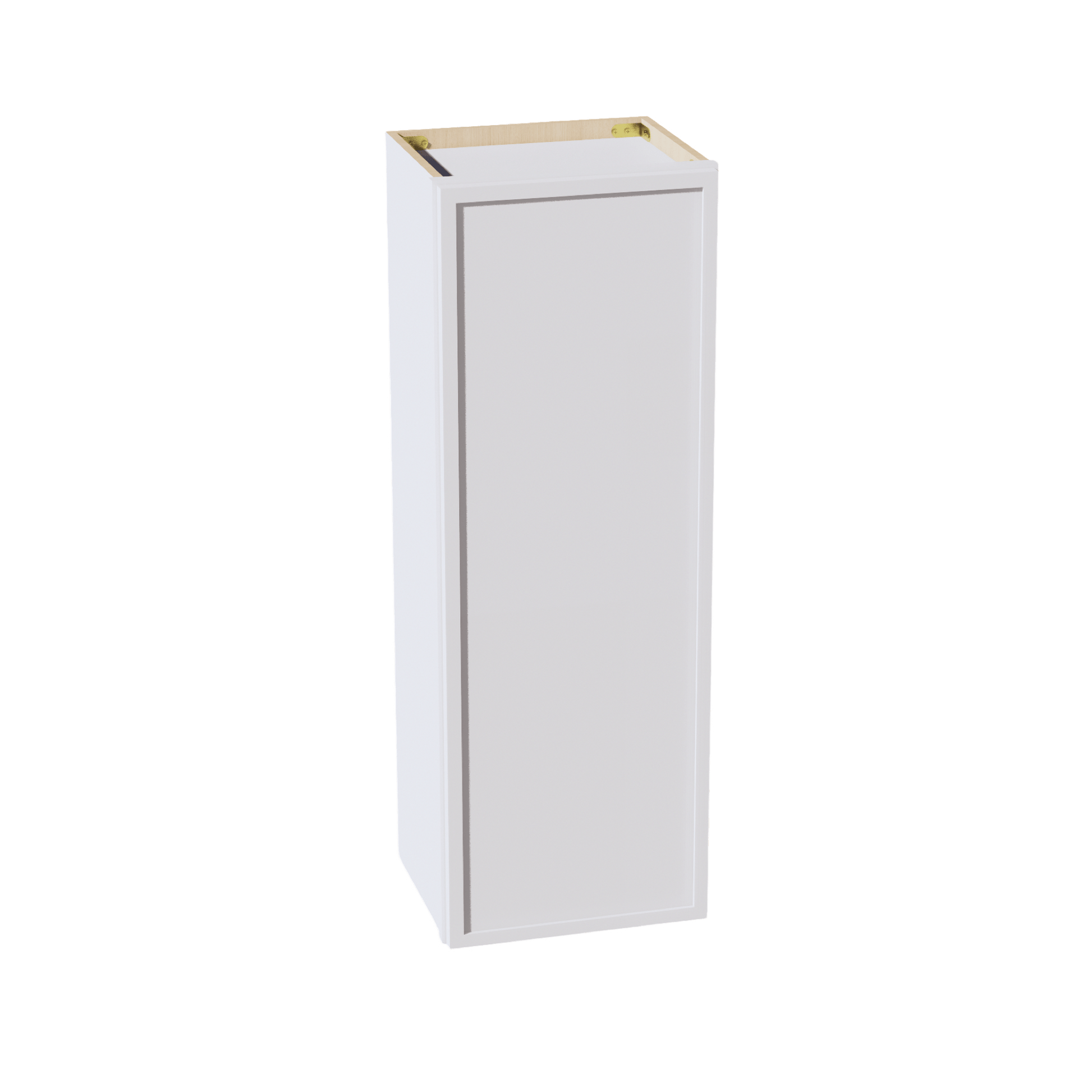 SF - W1542: Frost White Slim Shaker 15"W x 42"H 1 Door & 3 Shelves Standard Wall Cabinet - NextCabinets