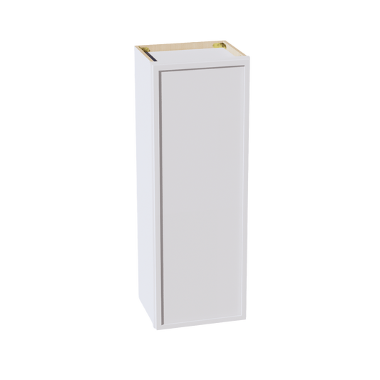 SF - W1542: Frost White Slim Shaker 15"W x 42"H 1 Door & 3 Shelves Standard Wall Cabinet - NextCabinets
