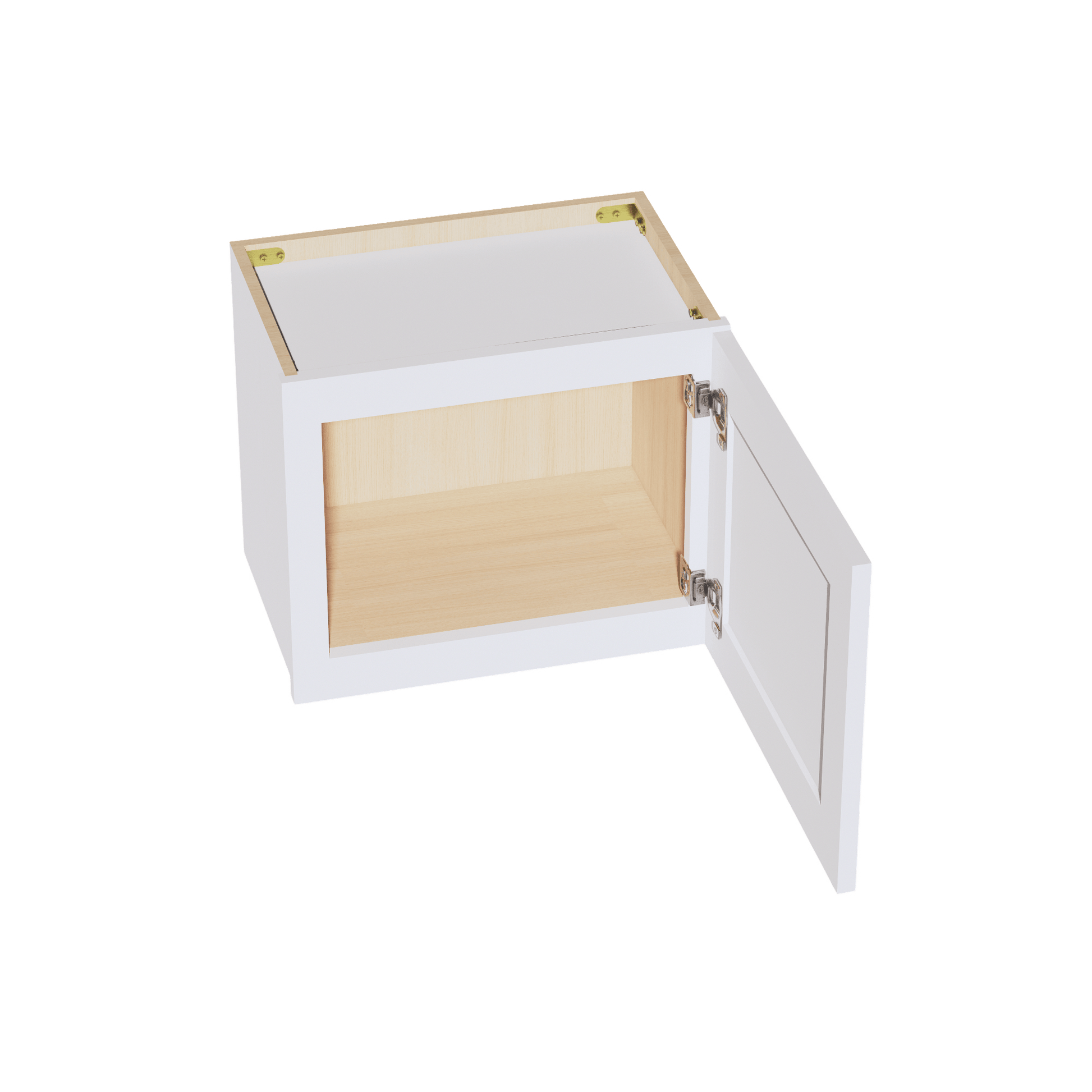 SF - W1815: Frost White Slim Shaker 18"W x 15"H 1 Door Standard Wall Bridge Cabinet - NextCabinets