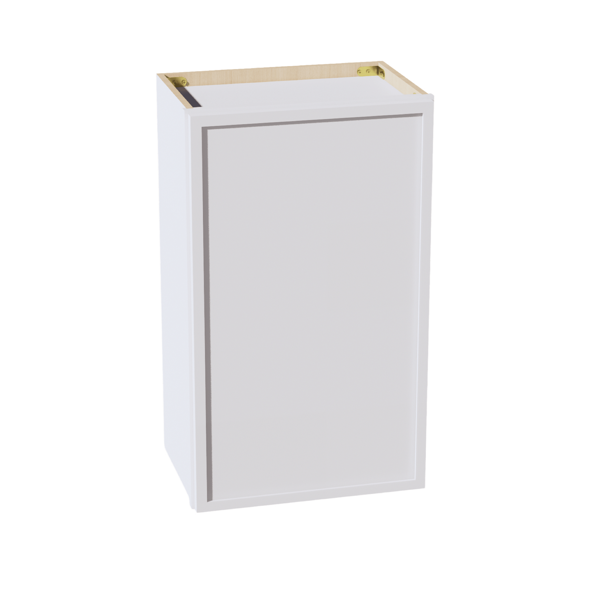 SF - W1830: Frost White Slim Shaker 18"W x 30"H 1 Door & 2 Shelves Standard Wall Cabinet - NextCabinets