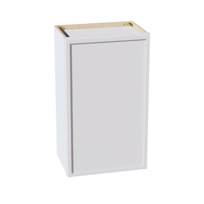 SF - W1830: Frost White Slim Shaker 18"W x 30"H 1 Door & 2 Shelves Standard Wall Cabinet - NextCabinets