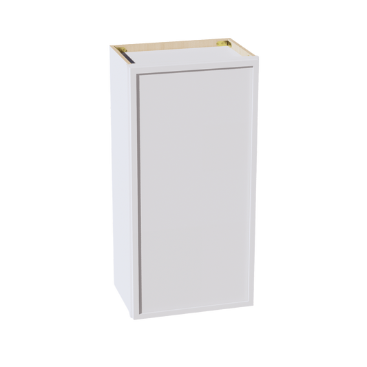 SF - W1836: Frost White Slim Shaker 18"W x 36"H 1 Door & 2 Shelves Standard Wall Cabinet - NextCabinets