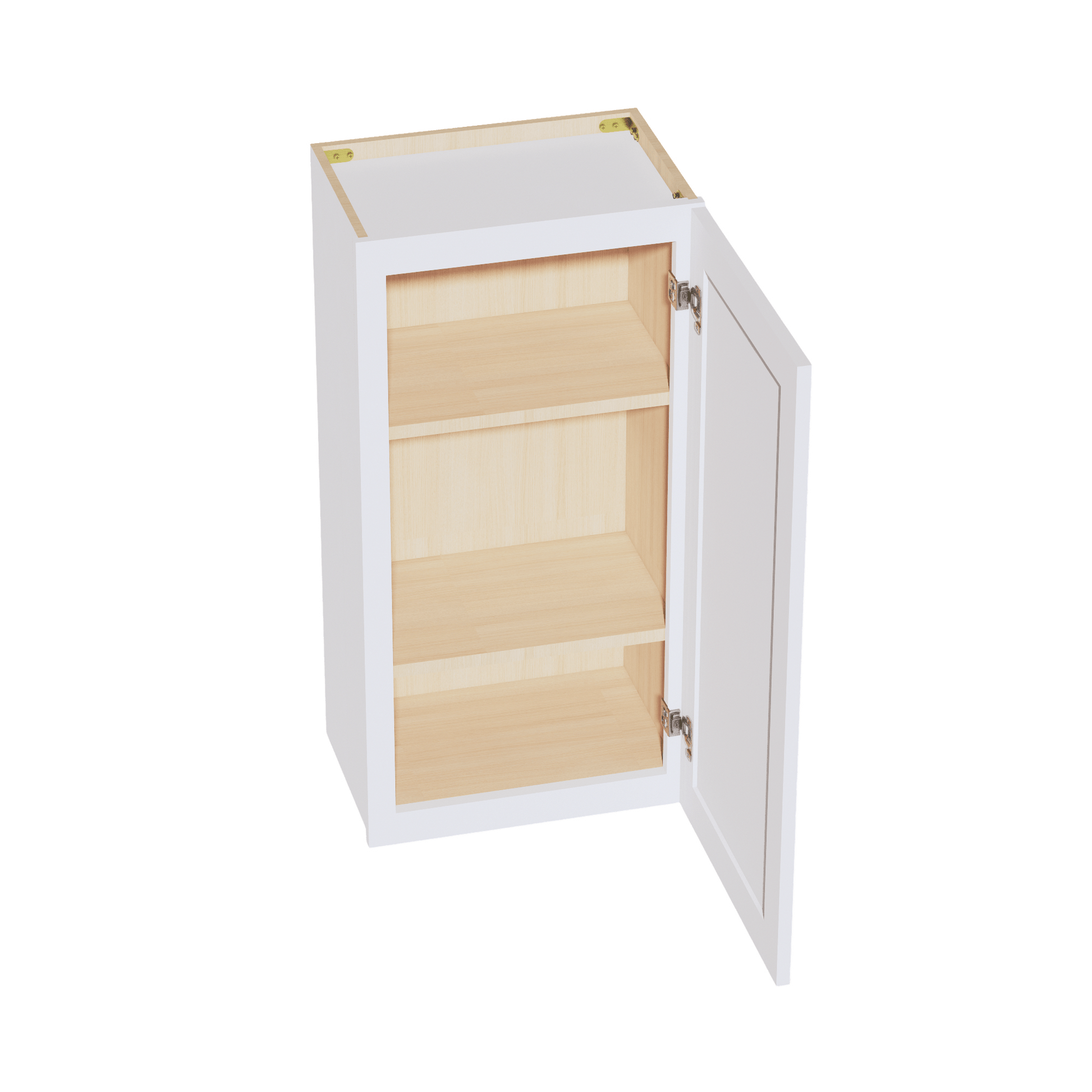 SF - W1836: Frost White Slim Shaker 18"W x 36"H 1 Door & 2 Shelves Standard Wall Cabinet - NextCabinets