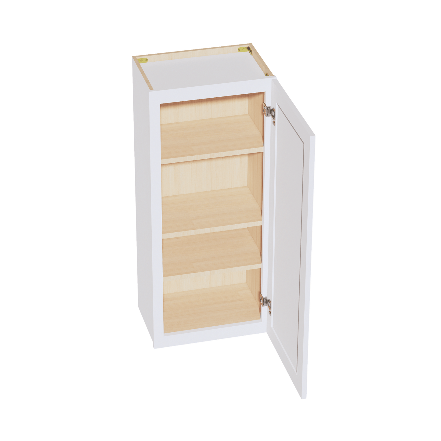 SF - W1842: Frost White Slim Shaker 18"W x 42"H 1 Door & 3 Shelves Standard Wall Cabinet - NextCabinets