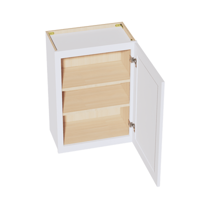 SF - W2130: Frost White Slim Shaker 21"W x 30"H 1 Door & 2 Shelves Standard Wall Cabinet - NextCabinets