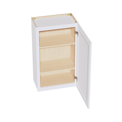SF - W2136: Frost White Slim Shaker 21"W x 36"H 1 Door & 2 Shelves Standard Wall Cabinet - NextCabinets