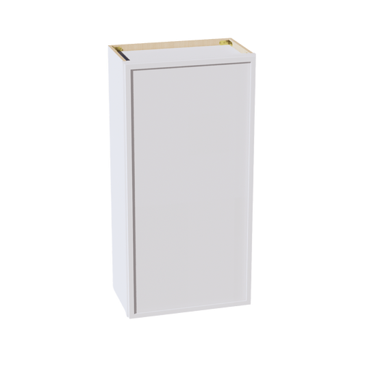 SF - W2142: Frost White Slim Shaker 21"W x 42"H 1 Door & 3 Shelves Standard Wall Cabinet - NextCabinets