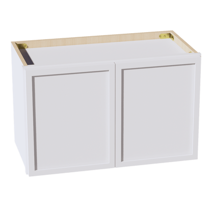 SF - W2415: Frost White Slim Shaker 24"W x 15"H 2 Doors Standard Wall Bridge Cabinet - NextCabinets
