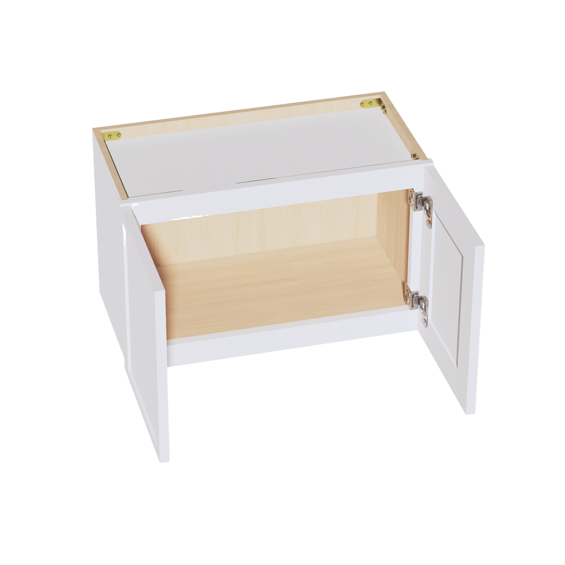 SF - W2415: Frost White Slim Shaker 24"W x 15"H 2 Doors Standard Wall Bridge Cabinet - NextCabinets