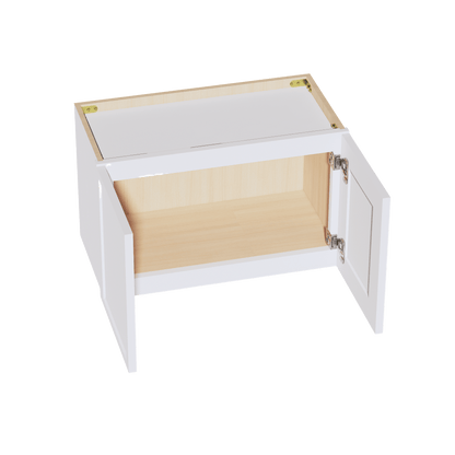 SF - W2415: Frost White Slim Shaker 24"W x 15"H 2 Doors Standard Wall Bridge Cabinet - NextCabinets