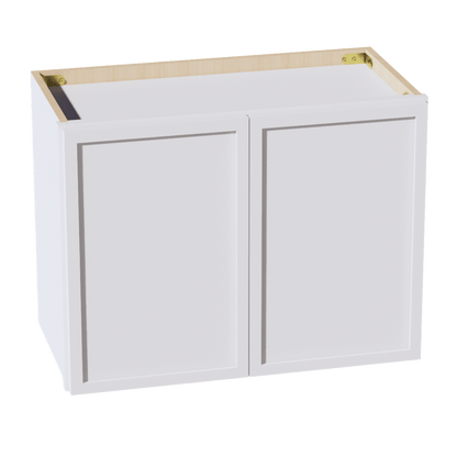 SF - W2418: Frost White Slim Shaker 24"W x 18"H 2 Doors Standard Wall Bridge Cabinet - NextCabinets
