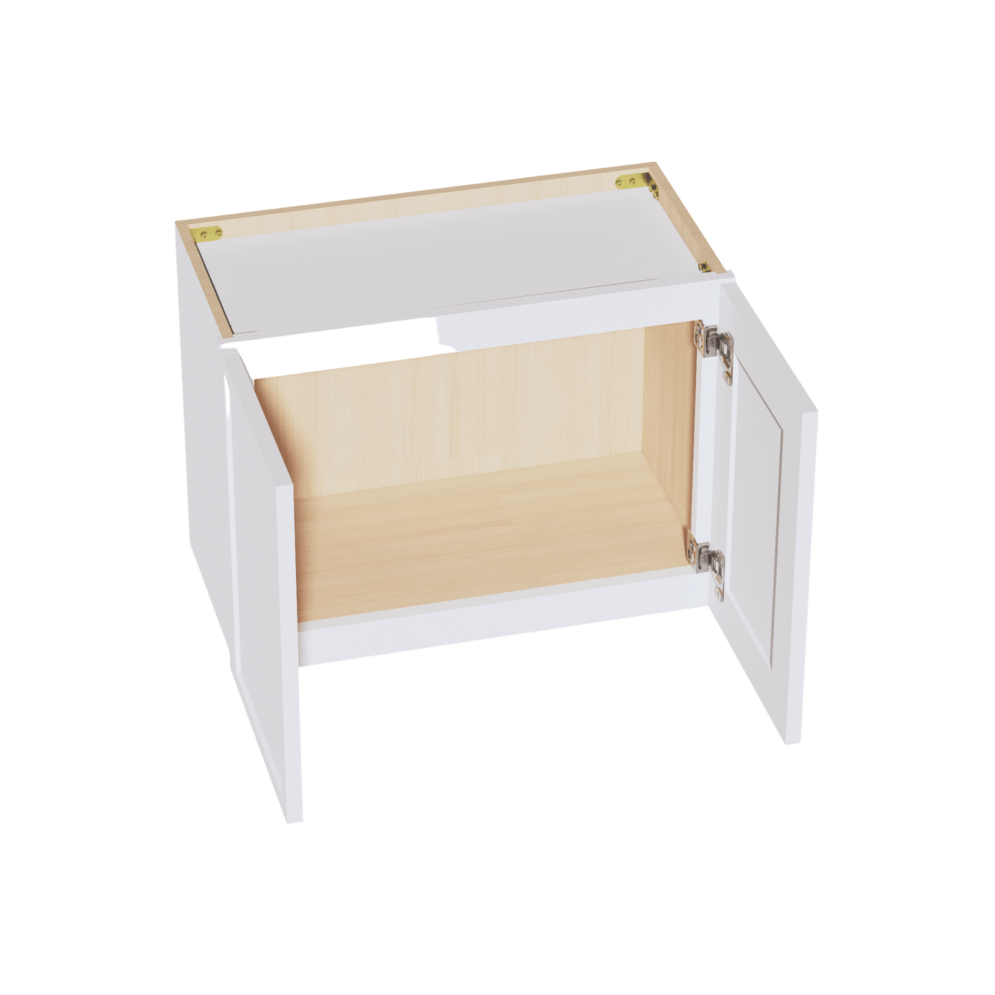 SF - W2418: Frost White Slim Shaker 24"W x 18"H 2 Doors Standard Wall Bridge Cabinet - NextCabinets