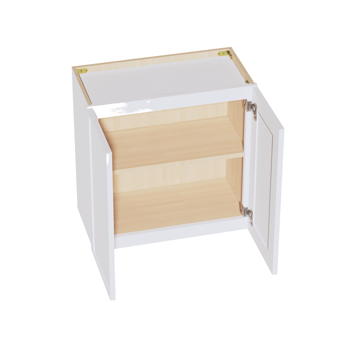 SF - W2424: Frost White Slim Shaker 24"W x 24"H 2 Doors Standard Wall Bridge Cabinet - NextCabinets