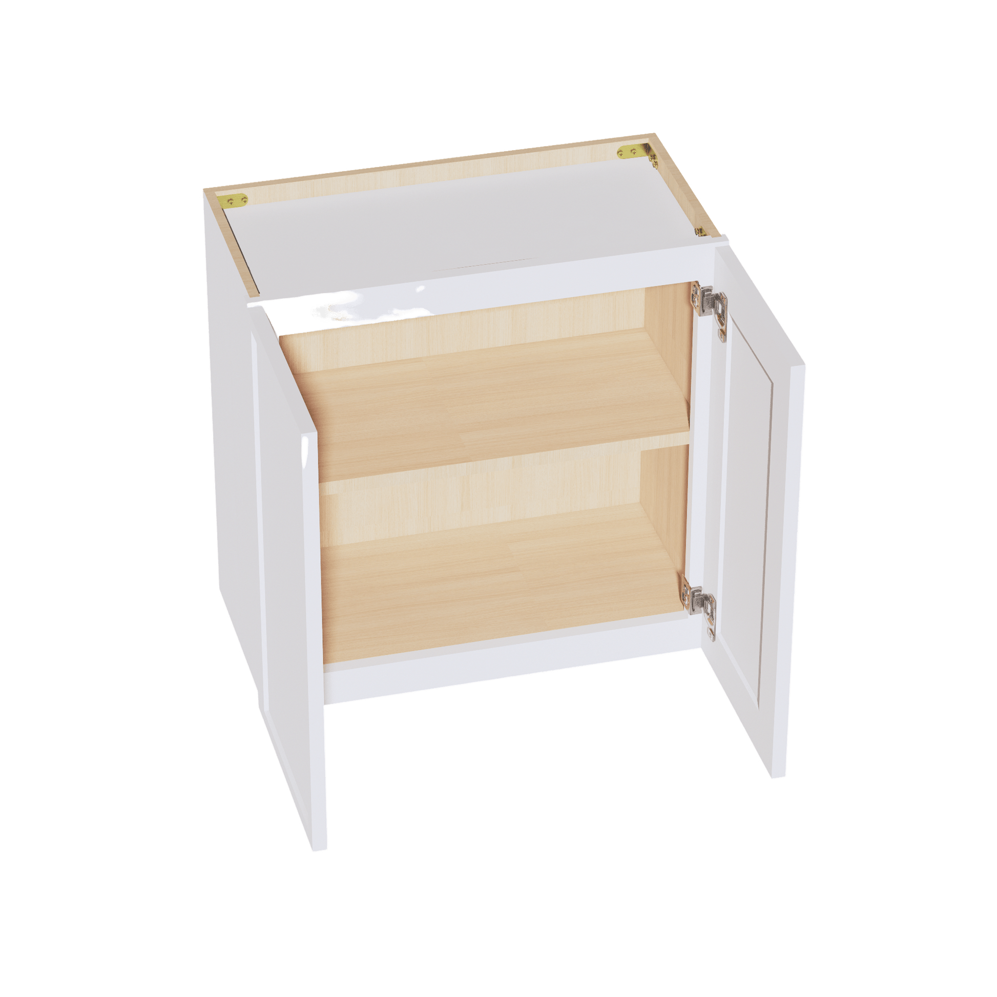 SF - W2424: Frost White Slim Shaker 24"W x 24"H 2 Doors Standard Wall Bridge Cabinet - NextCabinets