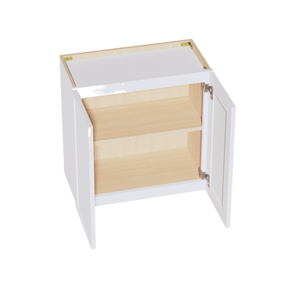 SF - W2424: Frost White Slim Shaker 24"W x 24"H 2 Doors Standard Wall Bridge Cabinet - NextCabinets