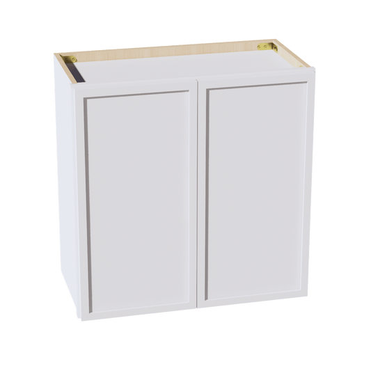 SF - W2424: Frost White Slim Shaker 24"W x 24"H 2 Doors Standard Wall Bridge Cabinet - NextCabinets