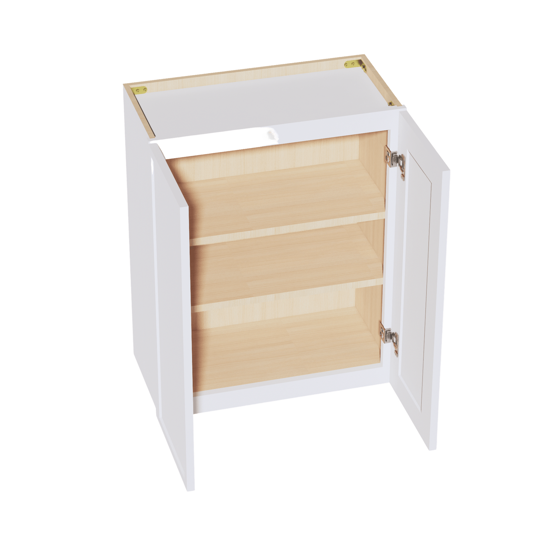 SF - W2430: Frost White Slim Shaker 24"W x 30"H 2 Doors & 2 Shelves Standard Wall Cabinet - NextCabinets