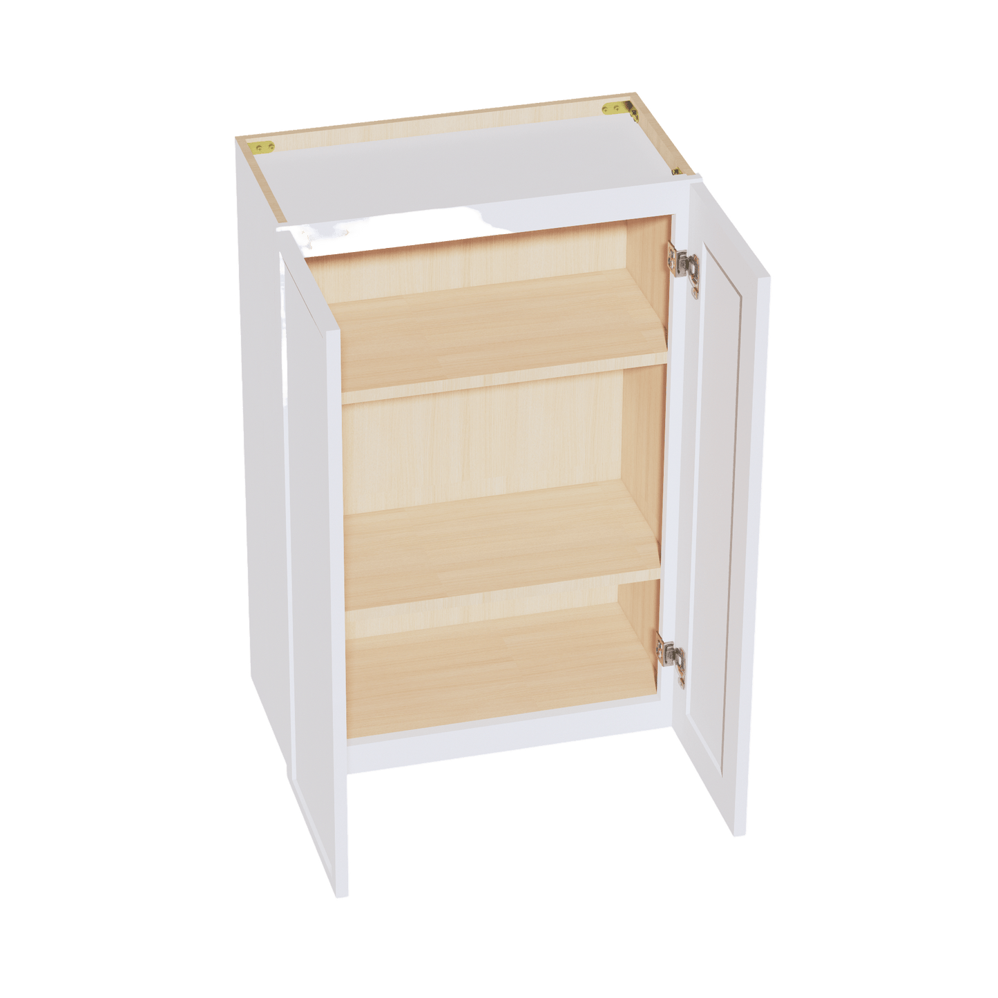 SF - W2436: Frost White Slim Shaker 24"W x 36"H 2 Doors & 2 Shelves Standard Wall Cabinet - NextCabinets