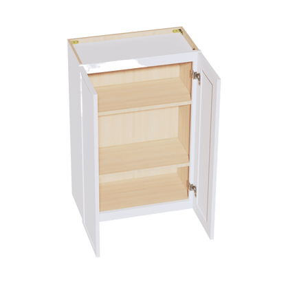 SF - W2436: Frost White Slim Shaker 24"W x 36"H 2 Doors & 2 Shelves Standard Wall Cabinet - NextCabinets