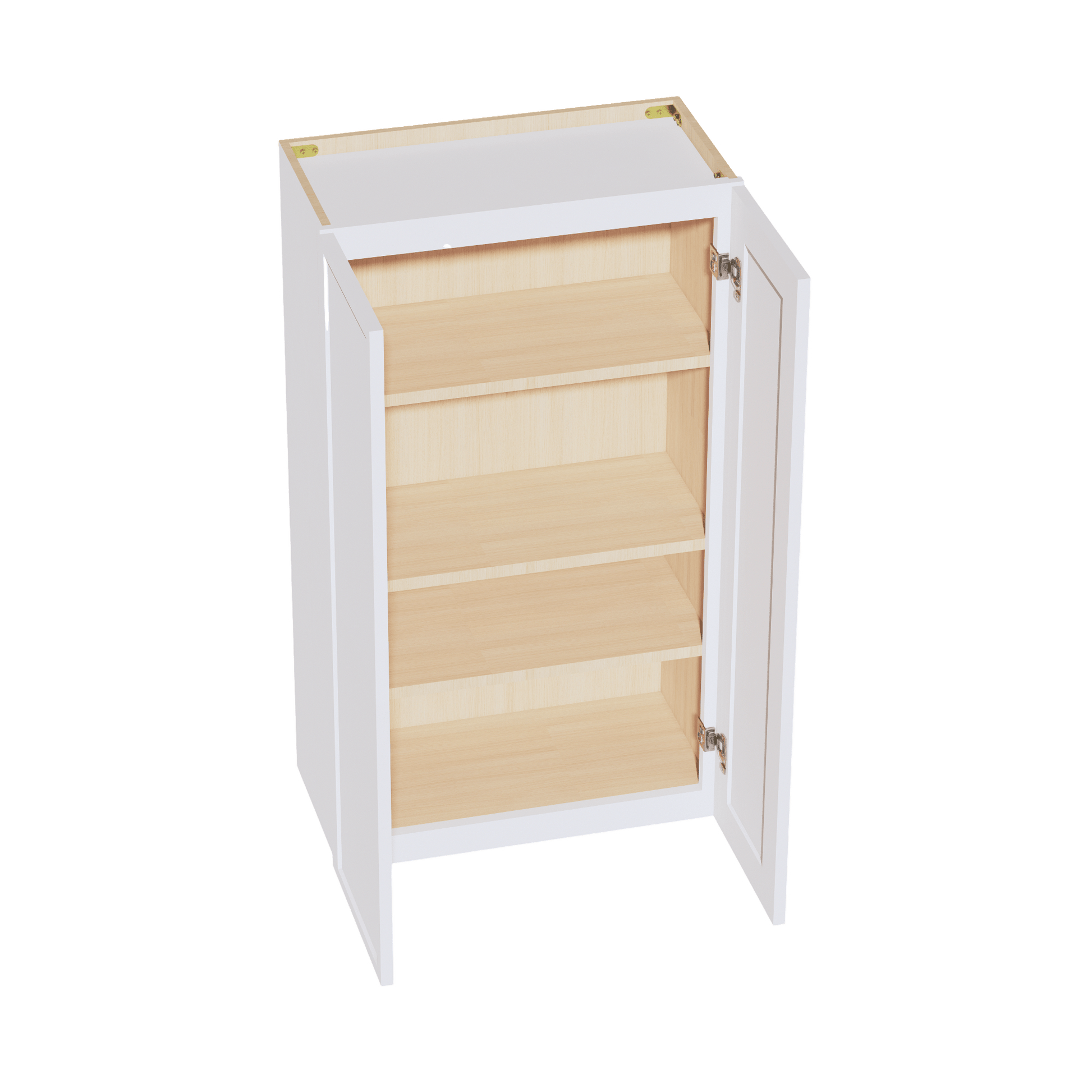 SF - W2442: Frost White Slim Shaker 24"W x 42"H 2 Doors & 3 Shelves Standard Wall Cabinet - NextCabinets