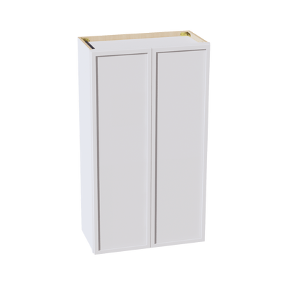 SF - W2442: Frost White Slim Shaker 24"W x 42"H 2 Doors & 3 Shelves Standard Wall Cabinet - NextCabinets
