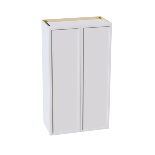 SF - W2442: Frost White Slim Shaker 24"W x 42"H 2 Doors & 3 Shelves Standard Wall Cabinet - NextCabinets